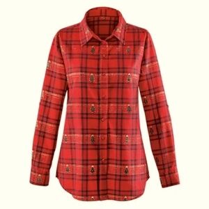 Red Plaid Holiday Blouse by Collections Etc.